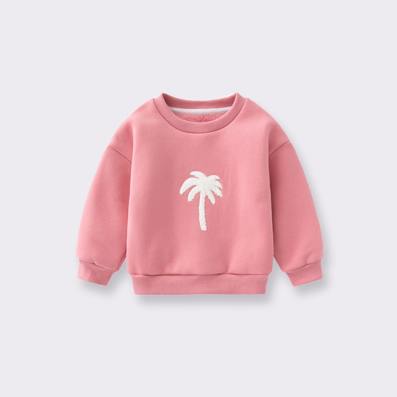 Toddler Unisex Palm Tree Print Long Sleeves Top Sweatshirt