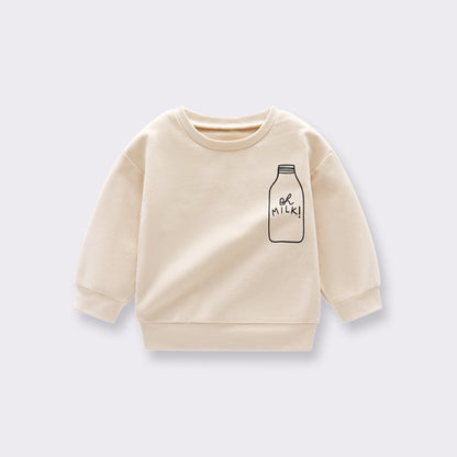 Baby Toddler Unisex Cute Print Round Neck Long Sleeve Sweatshirt